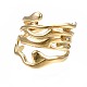 304 Stainless Steel Wave Open Cuff Ring(X-RJEW-T023-31G)-1
