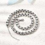 7MM 304 Stainless Steel Textured Box Chain Necklaces, Tarnish Free, Stainless Steel Color, 16.54 inch(42cm)(NJEW-P358-01P)
