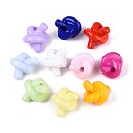 Opaque Acrylic Beads, Knot, Mixed Color, 17.5~18x13~13.5x15mm, Hole: 2.5mm, about 442pcs/500g(SACR-T035-07M)