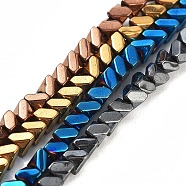 Synthetic Non-magnetic Hematite Beads Strands, Triangle, Mixed Color, 2x2~3x2.5~3mm, Hole: 0.6mm, about 206pcs/strand, 15.83''(40.2cm)(G-P545-J01-01)