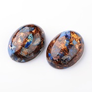 Assembled Synthetic Bronzite and Imperial Jasper Cabochons, Oval, 40x31x14.5mm(G-F224-01)