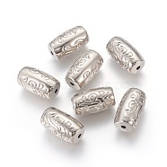 CCB Plastic Carved Beads, Column, Platinum, 28x16mm, Hole: 3mm(CCB-J029-19P)