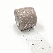 Glitter Sequin Deco Mesh Ribbons, Tulle Fabric, Tulle Roll Spool Fabric For Skirt Making, Silver, 2 inch(5cm), about 25yards/roll(22.86m/roll)(OCOR-P010-A-C37)