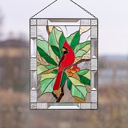 Stained Acrylic Window Planel with Chain, for Window Suncatcher Home Hanging Ornaments, Bird, 200x150mm(STGL-PW0001-06E)