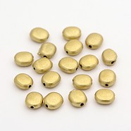 Oval Matte Style Plastic Beads, Gold, 8x7x4mm, Hole: 1.5mm, about 5000pcs/500g(KY-E003-11A)