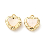 Acrylic Pendants, with Alloy Findings, Heart, Golden, 13x12.5x5mm, Hole: 1.4mm(PALLOY-P303-15G)