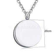 Non-Tarnish Stainless Steel Pendant Necklaces, Perfume Bottle, Flat Round, Stainless Steel Color, 20.47 inch(52cm)(PW-WG26267-01)