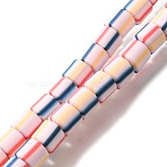 Polymer Clay Beads Strands, Column, Mixed Color, 6~6.5x6~6.5mm, Hole: 1.2mm, about 61~64pcs/strand, 15.55~15.94''(39.5~40.5cm)(CLAY-H006-01B)