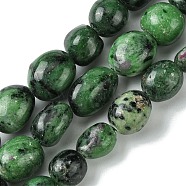 Natural Ruby in Zoisite Beads Strands, Oval, 10.5~15.5x9~12x8~10.5mm, Hole: 1.2~1.4mm, about 31~36pcs/strand, 14.96~15.35 inch(38~39cm)(G-G117-A02-04)