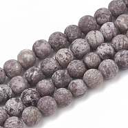 Dyed Natural Gemstone Beads Strands, Frosted, Round, Sienna, 8mm, Hole: 1mm, about 47pcs/strand, 15.5 inch(G-T106-344A)