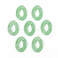 Transparent Acrylic Linking Rings, Quick Link Connectors, for Curb Chains Making, Frosted, Unwelded, Twist, Lime Green, 39.5x29.5x7.5mm, Inner Diameter: 22x11mm(OACR-T024-01-K02)