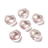Transparent Glass Beads, Lock, Pink, 14x16x7mm, Hole: 1.2mm(GLAA-D025-08C)