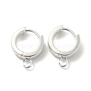 201 Stainless Steel Huggie Hoop Earrings Findings, with Vertical Loop, with 316 Surgical Stainless Steel Earring Pins, Ring, Silver, 13x4mm, Hole: 2.7mm, Pin: 1mm(STAS-A167-01S-S)