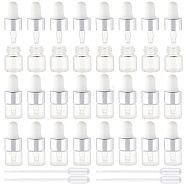 1ml Glass Dropper Bottles, with Dropper, For Traveling Essential Oils Perfume Cosmetic Liquid, with Disposable Plastic Transfer Pipettes, Clear, Bottle: 1.6x3.8cm, Capacity: 1ml(MRMJ-AR0001-01)