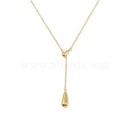 304 Stainless Steel Teardrop Pendant Necklaces, Long-Lasting Plated, Real 18K Gold Plated, 17.32 inch(44cm)(NJEW-N055-17G)