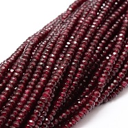 Dyed Natural Malaysia Jade Rondelle Beads Strands, Faceted, FireBrick, 4x2~3mm, Hole: 1mm, about 115pcs/strand, 14 inch(G-E316-2x4mm-10)