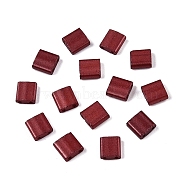 2-Hole Baking Paint Glass Seed Beads, Rectangle, Brown, 5x4.5~5.5x2~2.5mm, Hole: 0.5~0.8mm(SEED-S023-17C-19)