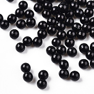 Imitation Pearl Acrylic Beads, No Hole, Round, Black, 2.3mm, about 10000pcs/bag(OACR-S011-2.3mm-Z25)