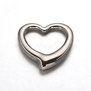 Tarnish Resistant 304 Stainless Steel Heart Linking Rings, Stainless Steel Color, 24.5x24x2.5mm, Hole: 15x18mm(STAS-F079-02P)