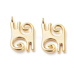 Brass Pendants, Long-Lasting Plated, Adinkra Symbols, Real 18K Gold Plated, 17.5x10.5x1.2mm, Hole: 1.5mm(KK-Z010-14G)