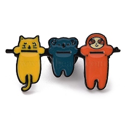 Sloth Enamel Pin, Alloy Enamel Brooch for Backpack Clothes, Colorful, 18.5x38x1.6mm(JEWB-A009-01B)