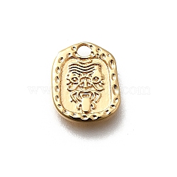 Brass Charms, God of Wealth Zaki Ram, Real 18K Gold Plated, 11.5x9x1.5mm, Hole: 1.8mm(KK-K378-64G)