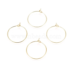 Ion Plating(IP) 316L Surgical Stainless Steel Hoop Earring Findings, Wine Glass Charms Findings, Golden, 40x0.8mm, 20 Gauge(STAS-D164-06G)