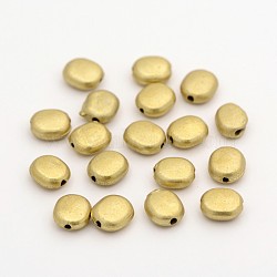 Oval Matte Style Plastic Beads, Gold, 8x7x4mm, Hole: 1.5mm, about 5000pcs/500g(KY-E003-11A)