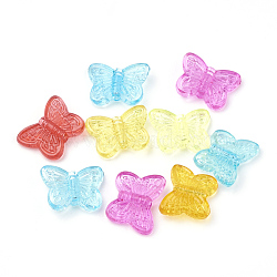 Transparent Acrylic Beads, Butterfly, Mixed Color, 11x14.5x4mm, Hole: 1.5mm, about 198pcs/50g(X-MACR-S296-46)