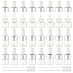 1ml Glass Dropper Bottles, with Dropper, For Traveling Essential Oils Perfume Cosmetic Liquid, with Disposable Plastic Transfer Pipettes, Clear, Bottle: 1.6x3.8cm, Capacity: 1ml(MRMJ-AR0001-01)