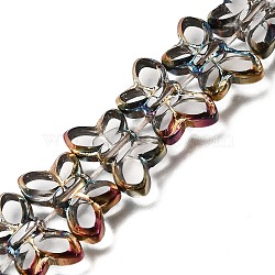 Electroplated Transparent Glass Beads Strands, Butterfly, Colorful, 11.5x19.5x4.5mm, Hole: 1mm, about 48pcs/strand, 21.65''(55cm)(GL-CBA98F0-03E)