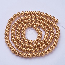 Glass Pearl Beads Strands, Pearlized, Round, Peru, 8mm, Hole: 1mm, about 100pcs/strand, 30.71 inch(78cm)(HY-8D-B68)