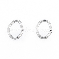 Non-Tarnish 304 Stainless Steel Jump Rings, Open Jump Rings, Oval, Stainless Steel Color, 4x3x0.6mm, 22 Gauge, Inner Diameter: 2x2.5mm(STAS-N092-172C-01P)