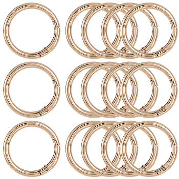 10Pcs Alloy Spring Gate Rings, Round Ring, Golden, 5 Gauge, 40x4.5mm