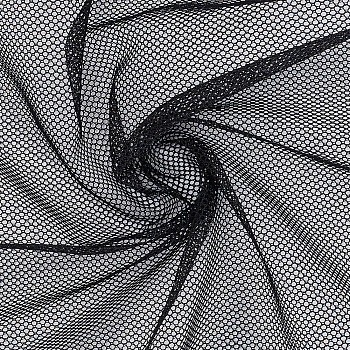 2M Polyester Mesh Fabric, for Dress Costumes Decoration, Black, 200x159x0.02cm
