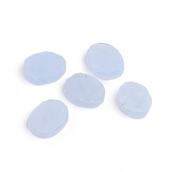 Natural Blue Lace Agate Cabochons, Frosted, Oval, 15.5~17.5x12.5~13.5x4.5mm