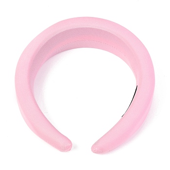 Polyester Sponge Thick Hairbands, for Women Bezel  Hair Accessories, Pink, 15~40mm, Inner Diameter: 145x120mm