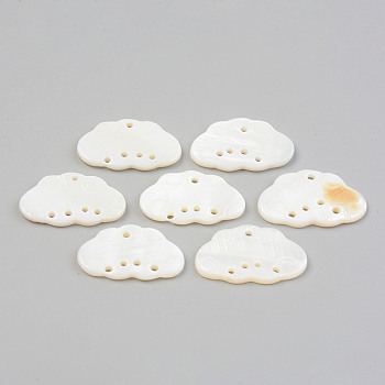 Freshwater Shell Chandelier Component Links, Undyed, Cloud, Seashell Color, 15~16.5x25~26.5x2.5cm, Hole: 1.5mm