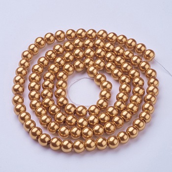 Glass Pearl Beads Strands, Pearlized, Round, Peru, 8mm, Hole: 1mm, about 100pcs/strand, 30.71 inch(78cm)