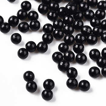 Imitation Pearl Acrylic Beads, No Hole, Round, Black, 2.3mm, about 10000pcs/bag