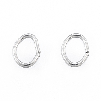 304 Stainless Steel Jump Rings, Open Jump Rings, Oval, Stainless Steel Color, 4x3x0.6mm, 22 Gauge, Inner Diameter: 2x2.5mm