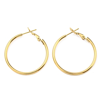 Ion Plating(IP) 316 Surgical Stainless Steel Hoop Earrings for Women, Long-Lasting Plated, Real 18K Gold Plated, 47x44x2mm