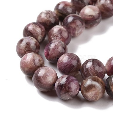 Natural Lepidolite/Purple Mica Stone Beads Strands(G-G925-02A)-4