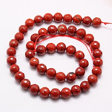 rouge naturel perles de jaspe brins(X-G-G542-12mm-15)-2