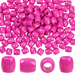 120Pcs Opaque Resin Beads, Large Hole Beads, Column, Hot Pink, 12x11mm, Hole: 6.5mm(FIND-SC0019-26B)