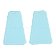 Translucent Cellulose Acetate(Resin) Pendants, Solid Color, Trapezoid, Sky Blue, 41.5x26.5x2.5mm, Hole: 1.5mm(KY-T040-33A)