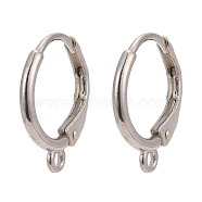 925 Sterling Silver Leverback Earring Findings, wit Loop, Silver, 14x12x1.5mm, Hole: 1.5mm, Pin: 0.7.mm(X-STER-I017-090P)