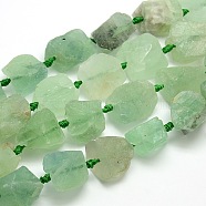 Raw Rough Natural Fluorite Nuggets Bead Strands, 15~27x19~22x10~14mm, Hole: 3mm, about 17pcs/strand, 16.53 inch(G-L176-02)