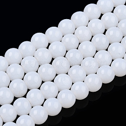 Imitation Jade Glass Beads Strands, Round, Creamy White, 4~4.5mm, Hole: 0.8mm, about 97~99pcs/strand, 14.76 inch~14.96 inch(37.5~38cm)(GLAA-T032-J4mm-01)