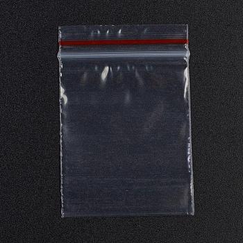 Plastic Zip Lock Bags, Resealable Packaging Bags, Top Seal, Self Seal Bag, Rectangle, Red, 6x4cm, Unilateral Thickness: 1.3 Mil(0.035mm)